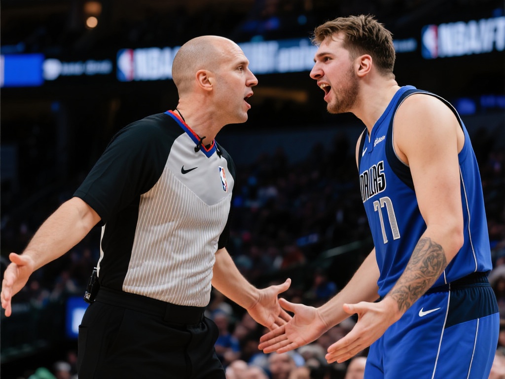 东契奇上篮未果怒视裁判,火箭被判犯规 东契奇与裁判之间的互动,其实是NBA赛场